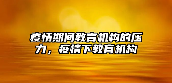 疫情期間教育機構(gòu)的壓力，疫情下教育機構(gòu)