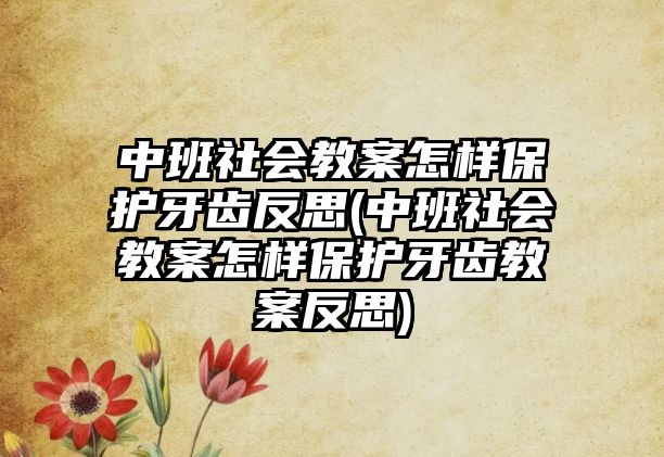 中班社會(huì)教案怎樣保護(hù)牙齒反思(中班社會(huì)教案怎樣保護(hù)牙齒教案反思)