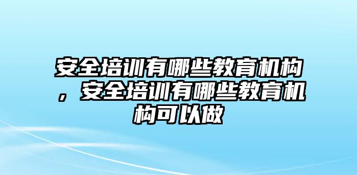 安全培訓(xùn)有哪些教育機(jī)構(gòu)，安全培訓(xùn)有哪些教育機(jī)構(gòu)可以做