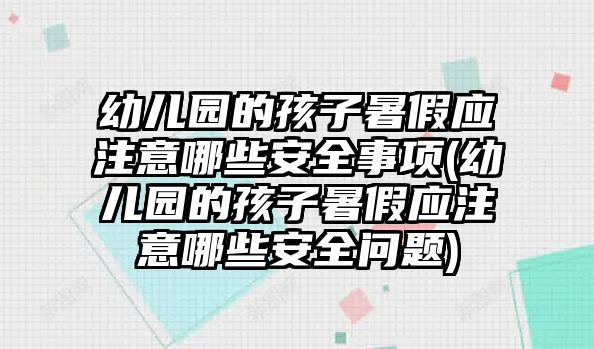 幼兒園的孩子暑假應(yīng)注意哪些安全事項(xiàng)(幼兒園的孩子暑假應(yīng)注意哪些安全問(wèn)題)