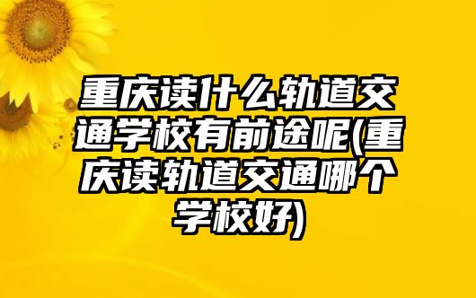 重慶讀什么軌道交通學(xué)校有前途呢(重慶讀軌道交通哪個(gè)學(xué)校好)