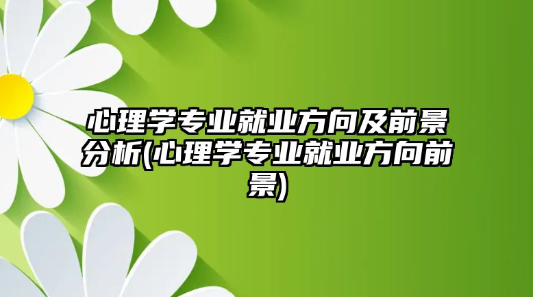 心理學(xué)專業(yè)就業(yè)方向及前景分析(心理學(xué)專業(yè)就業(yè)方向前景)