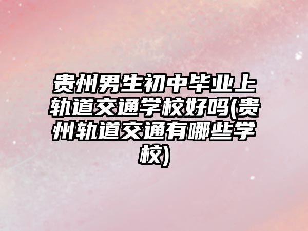 貴州男生初中畢業(yè)上軌道交通學校好嗎(貴州軌道交通有哪些學校)