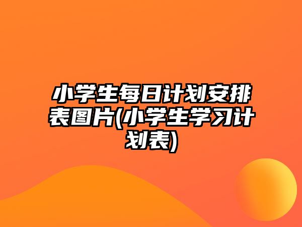 小學(xué)生每日計劃安排表圖片(小學(xué)生學(xué)習(xí)計劃表)