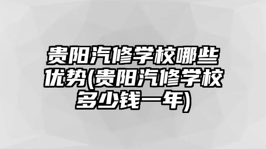 貴陽汽修學校哪些優(yōu)勢(貴陽汽修學校多少錢一年)