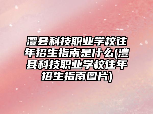 澧縣科技職業(yè)學(xué)校往年招生指南是什么(澧縣科技職業(yè)學(xué)校往年招生指南圖片)