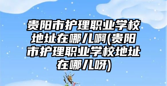 貴陽市護理職業(yè)學校地址在哪兒啊(貴陽市護理職業(yè)學校地址在哪兒呀)