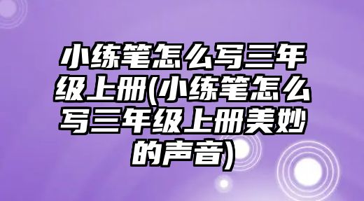 小練筆怎么寫三年級上冊(小練筆怎么寫三年級上冊美妙的聲音)