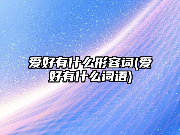 愛好有什么形容詞(愛好有什么詞語(yǔ))