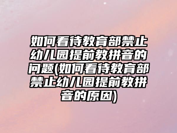 如何看待教育部禁止幼兒園提前教拼音的問題(如何看待教育部禁止幼兒園提前教拼音的原因)