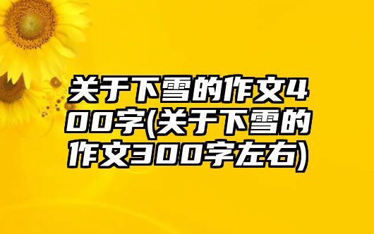 關(guān)于下雪的作文400字(關(guān)于下雪的作文300字左右)