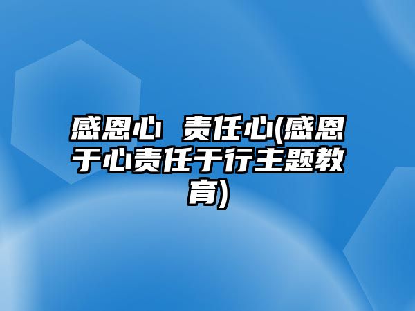 感恩心 責(zé)任心(感恩于心責(zé)任于行主題教育)