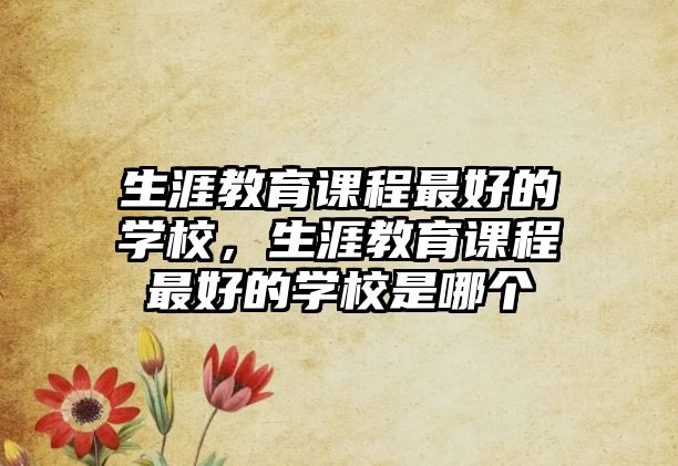 生涯教育課程最好的學校，生涯教育課程最好的學校是哪個