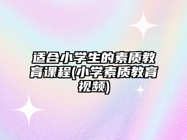 適合小學(xué)生的素質(zhì)教育課程(小學(xué)素質(zhì)教育視頻)