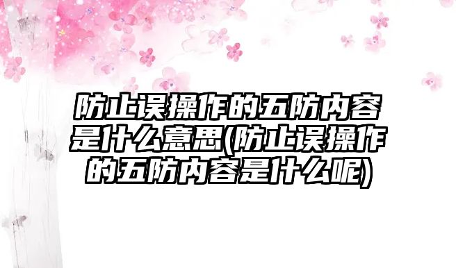 防止誤操作的五防內(nèi)容是什么意思(防止誤操作的五防內(nèi)容是什么呢)