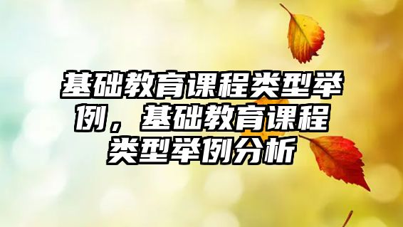 基礎(chǔ)教育課程類型舉例，基礎(chǔ)教育課程類型舉例分析