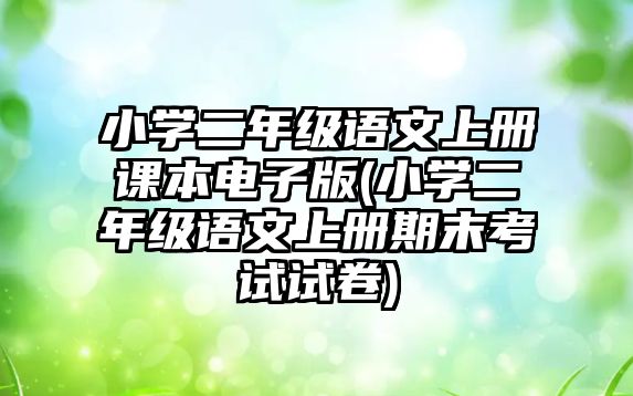 小學(xué)二年級(jí)語文上冊課本電子版(小學(xué)二年級(jí)語文上冊期末考試試卷)