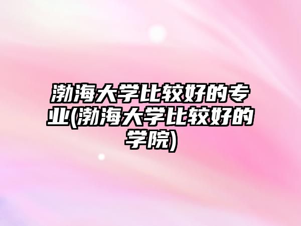 渤海大學(xué)比較好的專業(yè)(渤海大學(xué)比較好的學(xué)院)