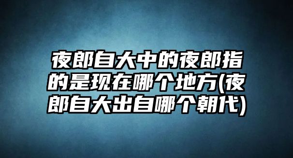 夜郎自大中的夜郎指的是現(xiàn)在哪個(gè)地方(夜郎自大出自哪個(gè)朝代)