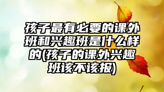 孩子最有必要的課外班和興趣班是什么樣的(孩子的課外興趣班該不該報(bào))