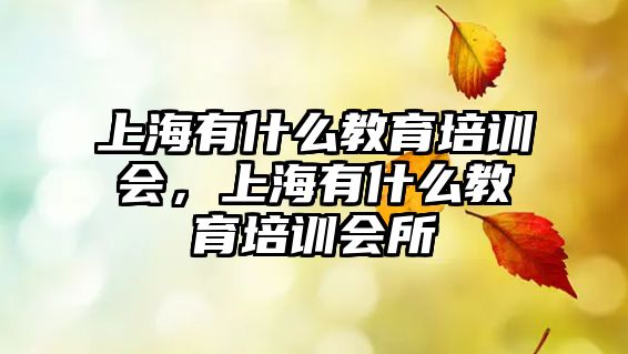 上海有什么教育培訓(xùn)會(huì)，上海有什么教育培訓(xùn)會(huì)所