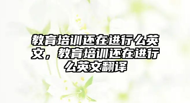 教育培訓還在進行么英文，教育培訓還在進行么英文翻譯