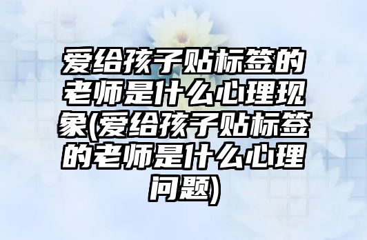 愛給孩子貼標簽的老師是什么心理現(xiàn)象(愛給孩子貼標簽的老師是什么心理問題)