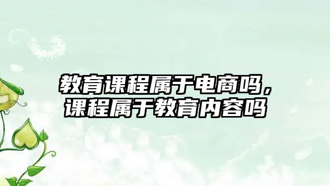 教育課程屬于電商嗎，課程屬于教育內(nèi)容嗎