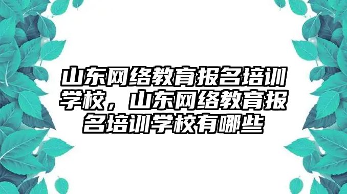 山東網(wǎng)絡教育報名培訓學校，山東網(wǎng)絡教育報名培訓學校有哪些