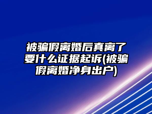 被騙假離婚后真離了要什么證據(jù)起訴(被騙假離婚凈身出戶)