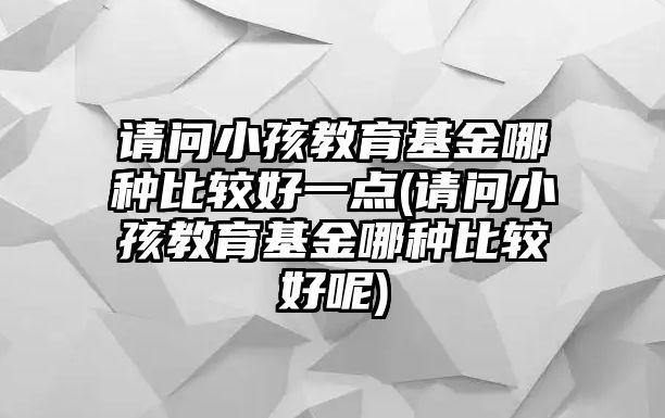 請(qǐng)問(wèn)小孩教育基金哪種比較好一點(diǎn)(請(qǐng)問(wèn)小孩教育基金哪種比較好呢)