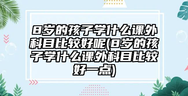 8歲的孩子學(xué)什么課外科目比較好呢(8歲的孩子學(xué)什么課外科目比較好一點(diǎn))