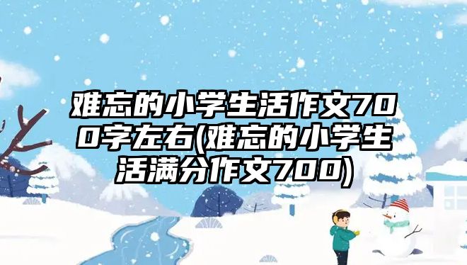 難忘的小學(xué)生活作文700字左右(難忘的小學(xué)生活滿分作文700)