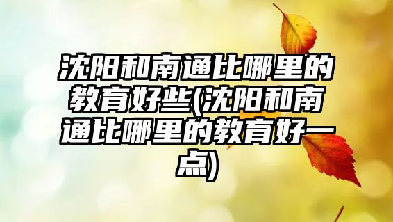 沈陽和南通比哪里的教育好些(沈陽和南通比哪里的教育好一點(diǎn))