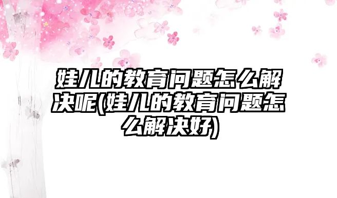 娃兒的教育問(wèn)題怎么解決呢(娃兒的教育問(wèn)題怎么解決好)