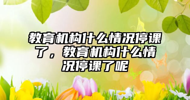 教育機構(gòu)什么情況停課了，教育機構(gòu)什么情況停課了呢