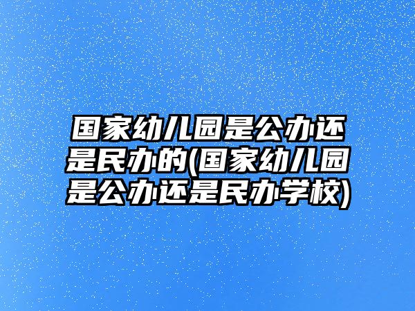 國(guó)家幼兒園是公辦還是民辦的(國(guó)家幼兒園是公辦還是民辦學(xué)校)