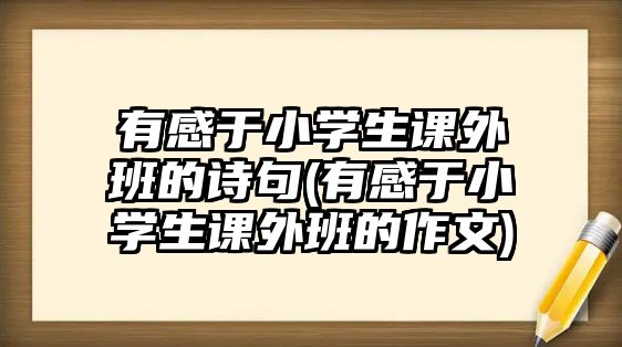 有感于小學(xué)生課外班的詩句(有感于小學(xué)生課外班的作文)