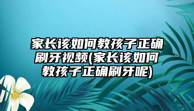 家長(zhǎng)該如何教孩子正確刷牙視頻(家長(zhǎng)該如何教孩子正確刷牙呢)