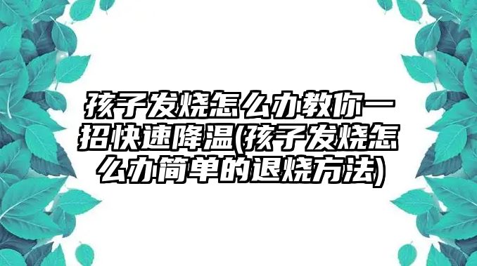 孩子發(fā)燒怎么辦教你一招快速降溫(孩子發(fā)燒怎么辦簡單的退燒方法)