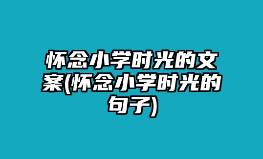 懷念小學(xué)時光的文案(懷念小學(xué)時光的句子)