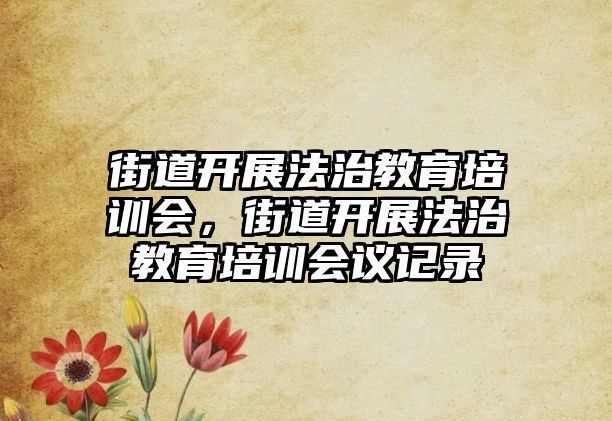 街道開展法治教育培訓會，街道開展法治教育培訓會議記錄