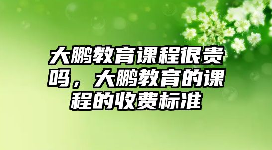 大鵬教育課程很貴嗎，大鵬教育的課程的收費標(biāo)準(zhǔn)