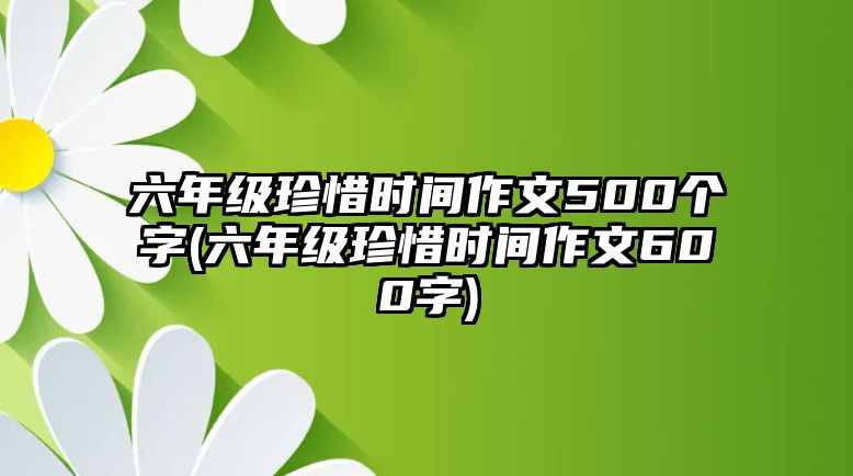 六年級珍惜時間作文500個字(六年級珍惜時間作文600字)