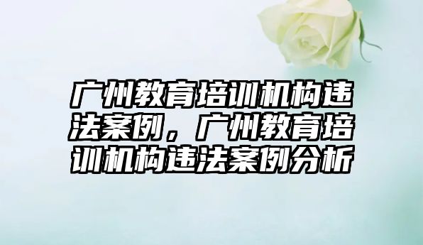 廣州教育培訓機構違法案例，廣州教育培訓機構違法案例分析