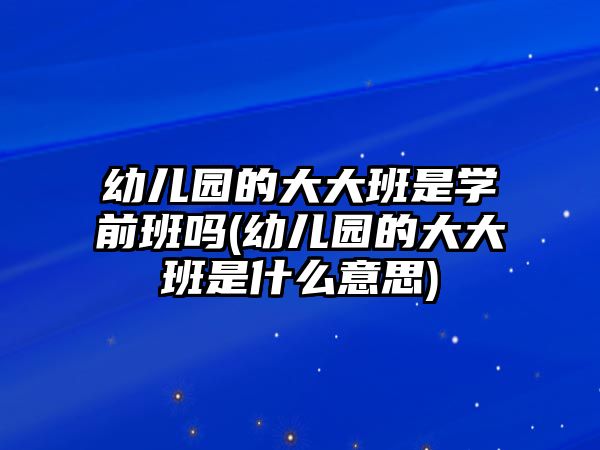 幼兒園的大大班是學(xué)前班嗎(幼兒園的大大班是什么意思)