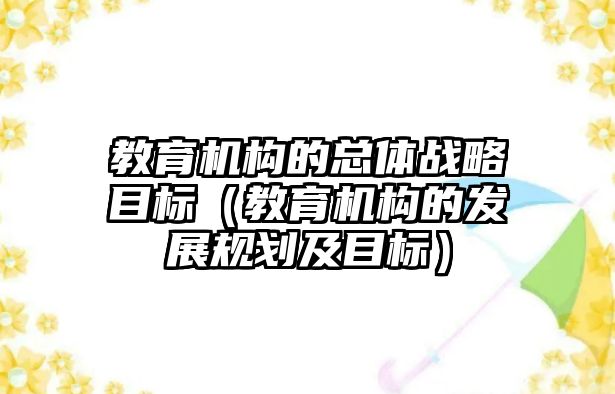 教育機構(gòu)的總體戰(zhàn)略目標（教育機構(gòu)的發(fā)展規(guī)劃及目標）