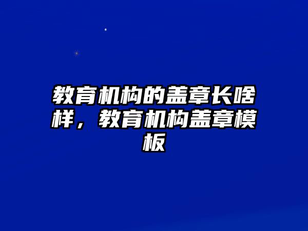 教育機構的蓋章長啥樣，教育機構蓋章模板