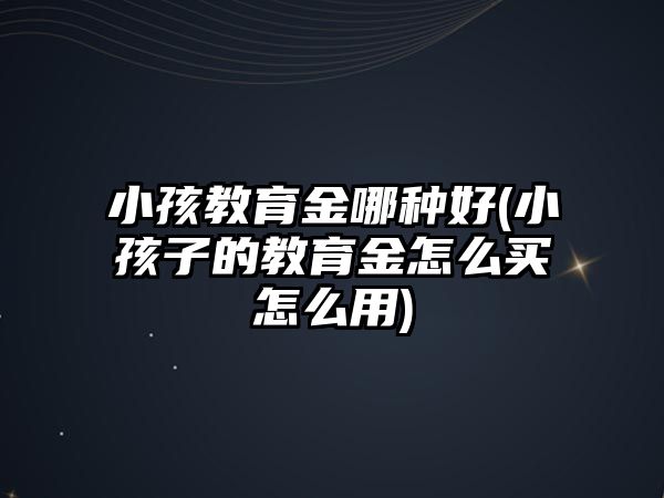 小孩教育金哪種好(小孩子的教育金怎么買怎么用)