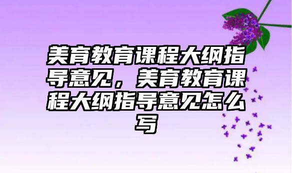 美育教育課程大綱指導(dǎo)意見，美育教育課程大綱指導(dǎo)意見怎么寫